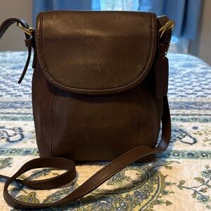 Coach Dark Brown Leather Shoulder Bag